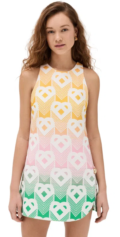 Casablanca Gradient Heart Monogram Shift Dress Heart Monogram - Gradient In White