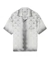 Casablanca Gradient Heart Monogram Bowling Shirt In White