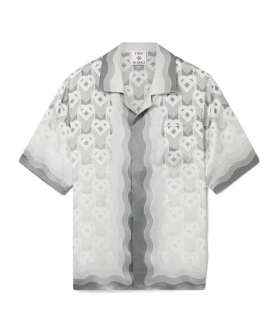 CASABLANCA CASABLANCA GRADIENT HEART MONOGRAM SATIN SHIRT