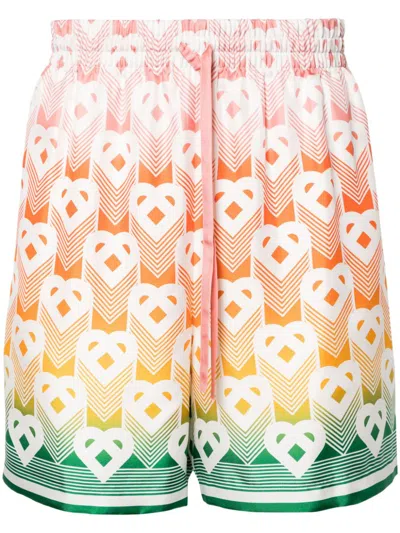 Casablanca Multicolor Gradient Heart Monogram Shorts