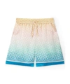 Casablanca Gradient Letter Silk Shorts In Nude