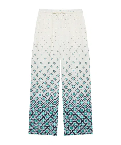 Casablanca Gradient Lettering Linen Trousers In Multi