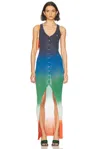 Casablanca Womens Gradient Ribbed Cotton-blend Maxi Dress In Gradient