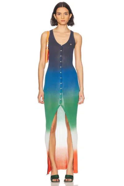 CASABLANCA GRADIENT LONG RIB DRESS