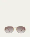 Casablanca Gradient Mixed-media Round Sunglasses In Gold/silver/t-shell/