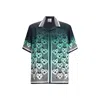 Casablanca Men Gradient Monogram Short Sleeve Silk Shirt In Multi