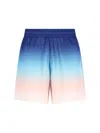 Casablanca Gradient Monogram Shorts With Elasticized Waistband In Blue