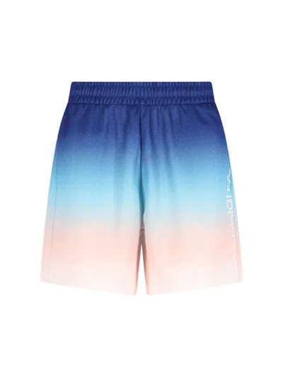 Casablanca Gradient Monogram Shorts With Elasticized Waistband In Multi