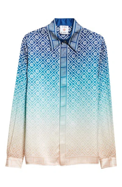 CASABLANCA CASABLANCA GRADIENT MONOGRAM SILK BUTTON-UP SHIRT