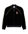 Casablanca Black Velvet Bomber Jacket With Yellow Profiles In Black
