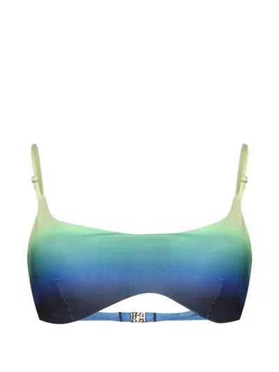 Casablanca Gradient-print Bikini Top In Blue