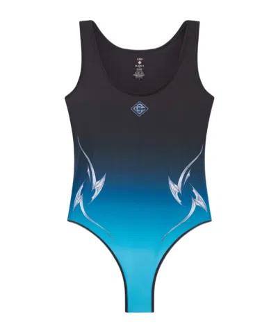 Casablanca Gradient Printed One-piece Swimsuit In Black