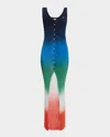 Casablanca Womens Gradient Ribbed Cotton-blend Maxi Dress