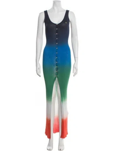Pre-owned Casablanca Gradient Rib Long Dress W/ Tags In Blue
