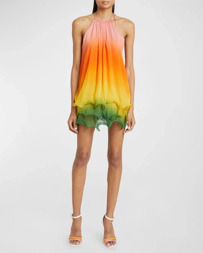 Casablanca Rainbow Gradient Midi Dress In Multi