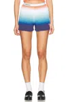 Casablanca Womens Gradient Shirred Cotton-poplin Shorts Xs In Gradient