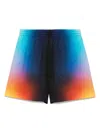 Casablanca Silk Shorts With Polyester Lining In Blue
