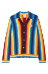 Casablanca Gradient Towelling Cardigan In Blue Multi