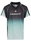 Casablanca Gradient V-neck T-shirt With Geometric Pattern In Black