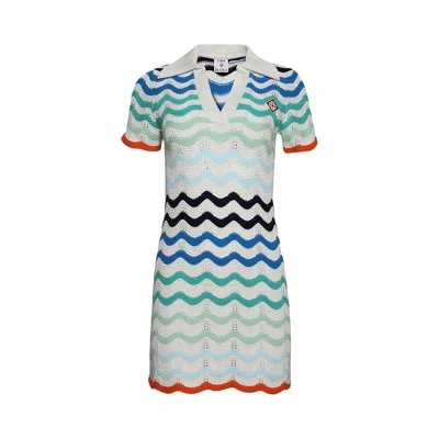 Pre-owned Casablanca Gradient Wave Crochet Dress 'multicolor' | Multi-color | Women's Size M
