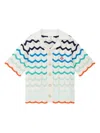 Casablanca Wave Scalloped-trim Cotton-crochet Shirt 5-14 Y In White