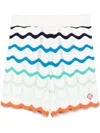 Casablanca Gradient Wave Crochet Shorts In Weiss
