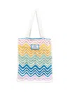 Casablanca Gradient Wave Crochet Tote Handbag In Multicolor