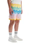 Casablanca Mens Multi Gradient-pattern High-rise Cotton-knit Shorts In Multi