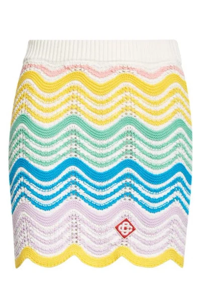 Casablanca Gradient Wave Organic Cotton Sweater Miniskirt