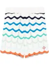 Casablanca Gradient Wave Crochet Shorts In Multi