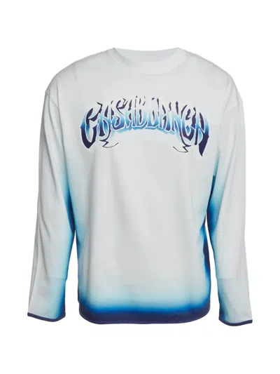 Pre-owned Casablanca Gradient-effect Logo-print T-shirt In White