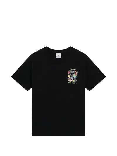 Casablanca Graffiti-print Short-sleeve T-shirt In Black