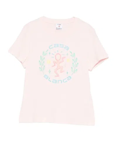 Casablanca Graphic Cotton T-shirt In Pink