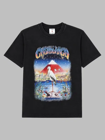Casablanca Graphic Cotton T-shirt In Black