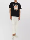 Casablanca Black Crewneck T-shirt With Logo On The Front In Cotton Man