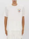 Casablanca T-shirt Girocollo Con Logo Sul Fronte In Cotone Bianca Uomo