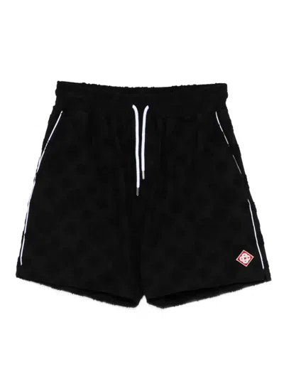 Casablanca Monogram Drawstring Shorts In Black