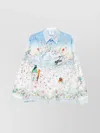 Casablanca Women Long-sleeved Graphic Print T-shirt In Blue