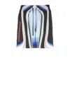 Casablanca Graphic Mountain Straight-leg Logo-print Silk-twill Drawstring Shorts In Black
