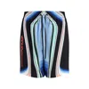 Casablanca Graphic Mountain Straight-leg Logo-print Silk-twill Drawstring Shorts In Multi
