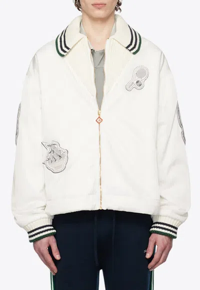 CASABLANCA GRAPHIC PATCHES ZIP-UP JACKET