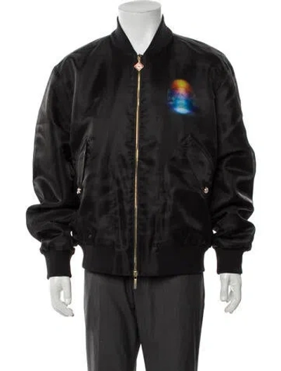 Pre-owned Casablanca Graphic Print Bomber Jacket W/ Tags In Black
