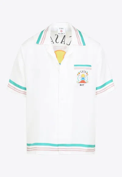 CASABLANCA GRAPHIC-PRINT BOWLING SHIRT