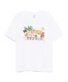 Casablanca White Cotton Short-sleeved T-shirt With Graphic Print In Gray