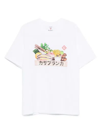 Casablanca Graphic-print Cotton T-shirt In White