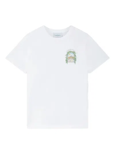 Casablanca Graphic-print Cotton T-shirt In White