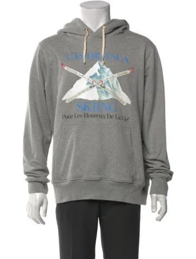 Pre-owned Casablanca Graphic Print Crew Neck Hoodie In Grey