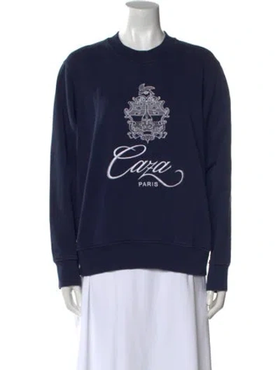 Pre-owned Casablanca Graphic Print Crew Neck Sweatshirt In Blue