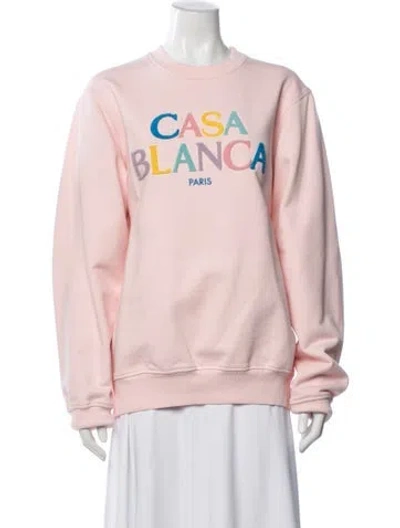 Pre-owned Casablanca Graphic Print Crew Neck Sweatshirt In Pink