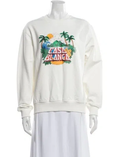 Pre-owned Casablanca Graphic Print Crew Neck Sweatshirt W/ Tags In Neutral